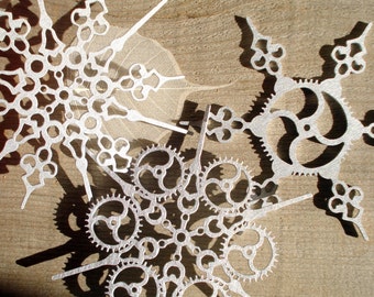 Steampunk Ornaments Snowflakes Silver Finish Steampunk Snowflakes