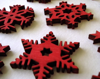 Red Snowflake Ornaments set of 10