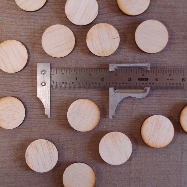 25 Large Wood Circles 1.25 inch wood rounds