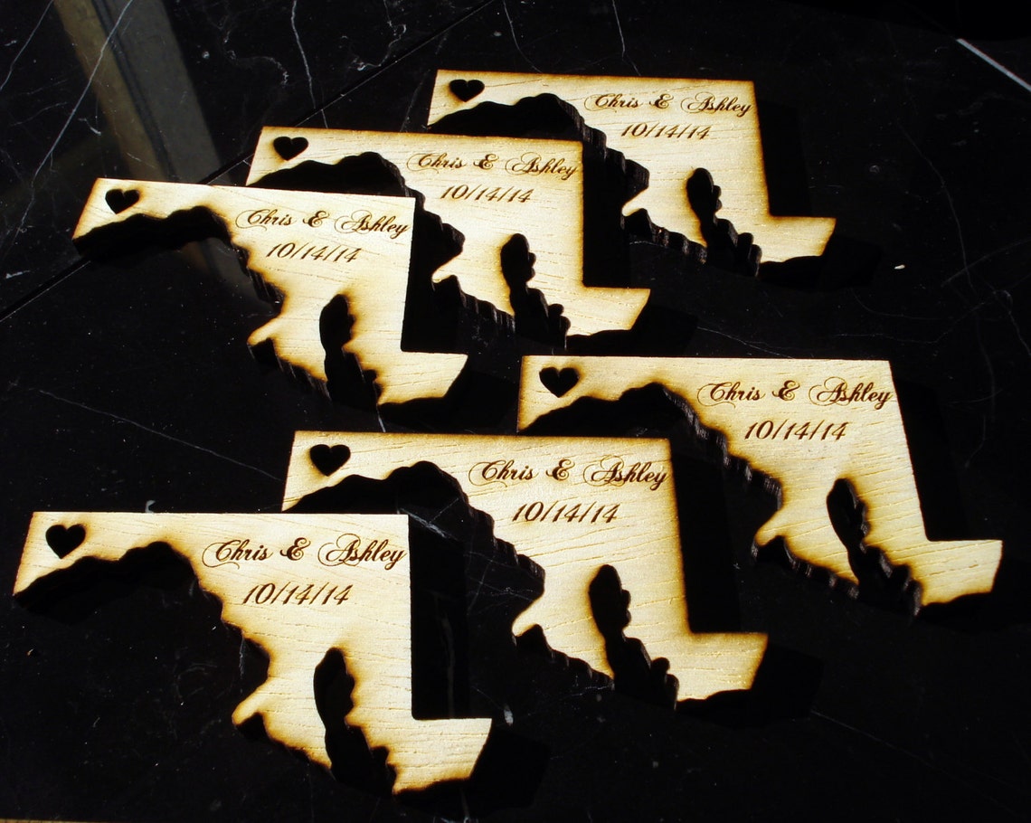 100 Maryland State Wedding Favors Custom Engraved Etsy