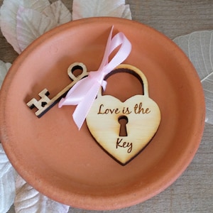 Sample Heart and Key Custom Engraved wedding favor image 3