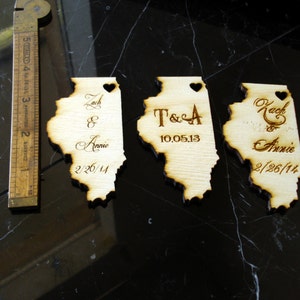 100 Illinois State Wedding Favors Custom Engraved image 3