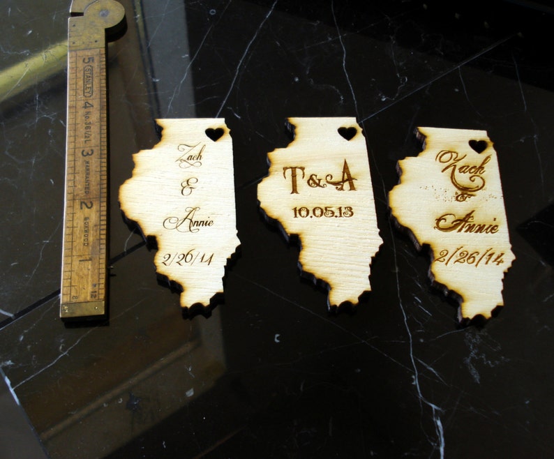 100 Illinois State Wedding Favors Custom Engraved image 3