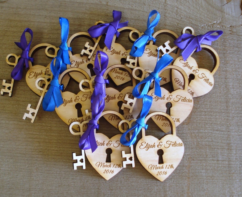120 Heart and Key Wedding Favors Etsy