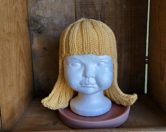 Baby Size Blonde Hat Hair Knit Wig Baby Wig Blonde Wig Halloween Costume