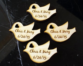 100 Wood Bird Wedding Favors Love Bird Favors