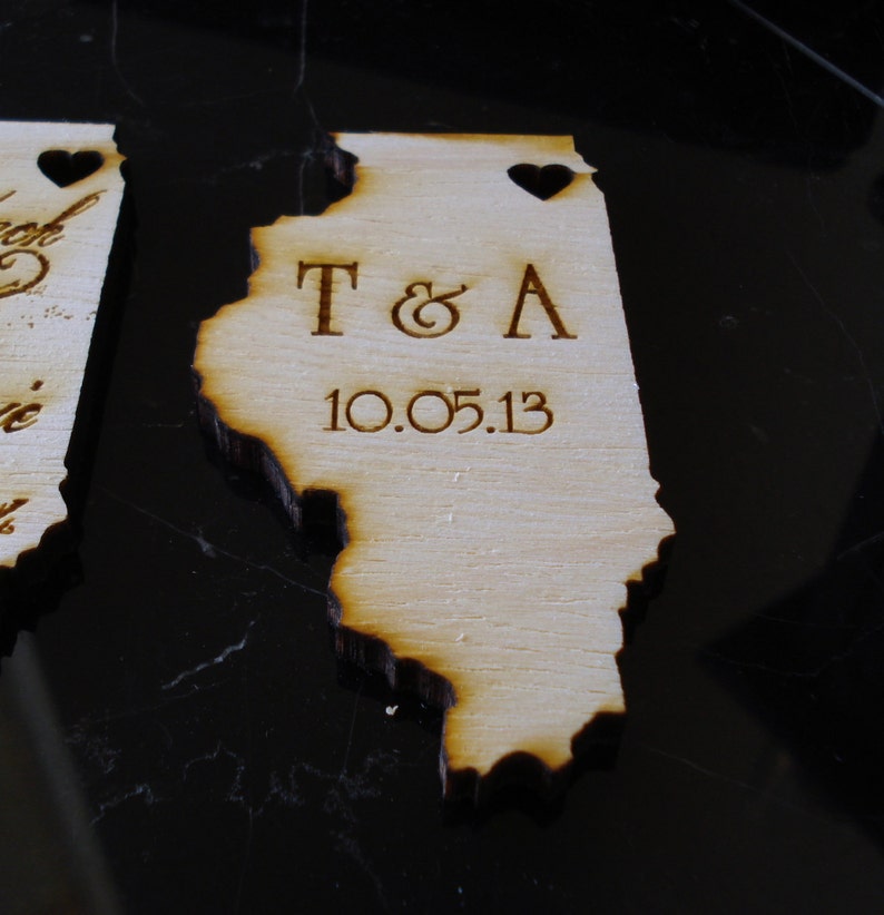 100 Illinois State Wedding Favors Custom Engraved image 5