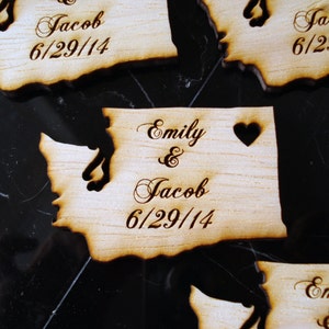 100 Washington State Wedding Favors Custom Engraved