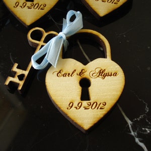 50 Heart and Key Wedding Favors image 2