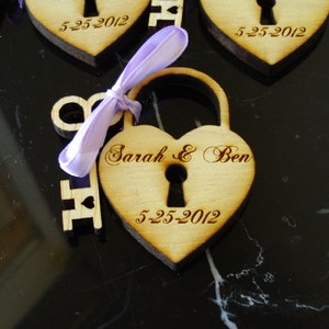 Heart and Key Wedding Favors 24 Sets image 2