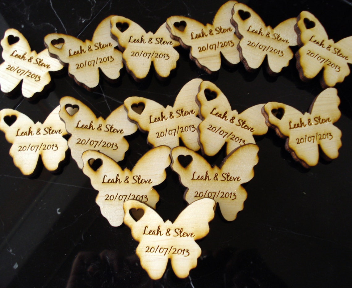 Wood Butterfly Wedding Favors 50 Pieces Butterflies Etsy