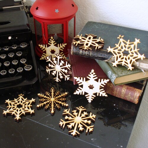 Wood Snowflake Ornaments