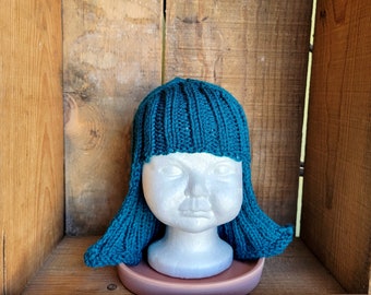 Baby Size Teal Hat Wig Baby Wig Yarn Hair