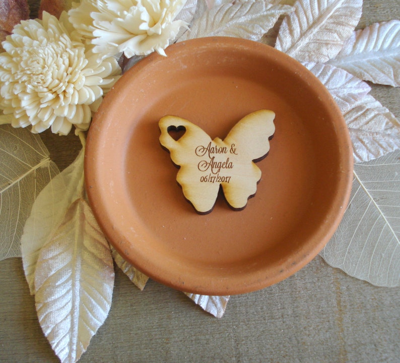 Wood Butterfly Wedding Favors 100 pieces Butterflies table decoration custom wedding favors image 3