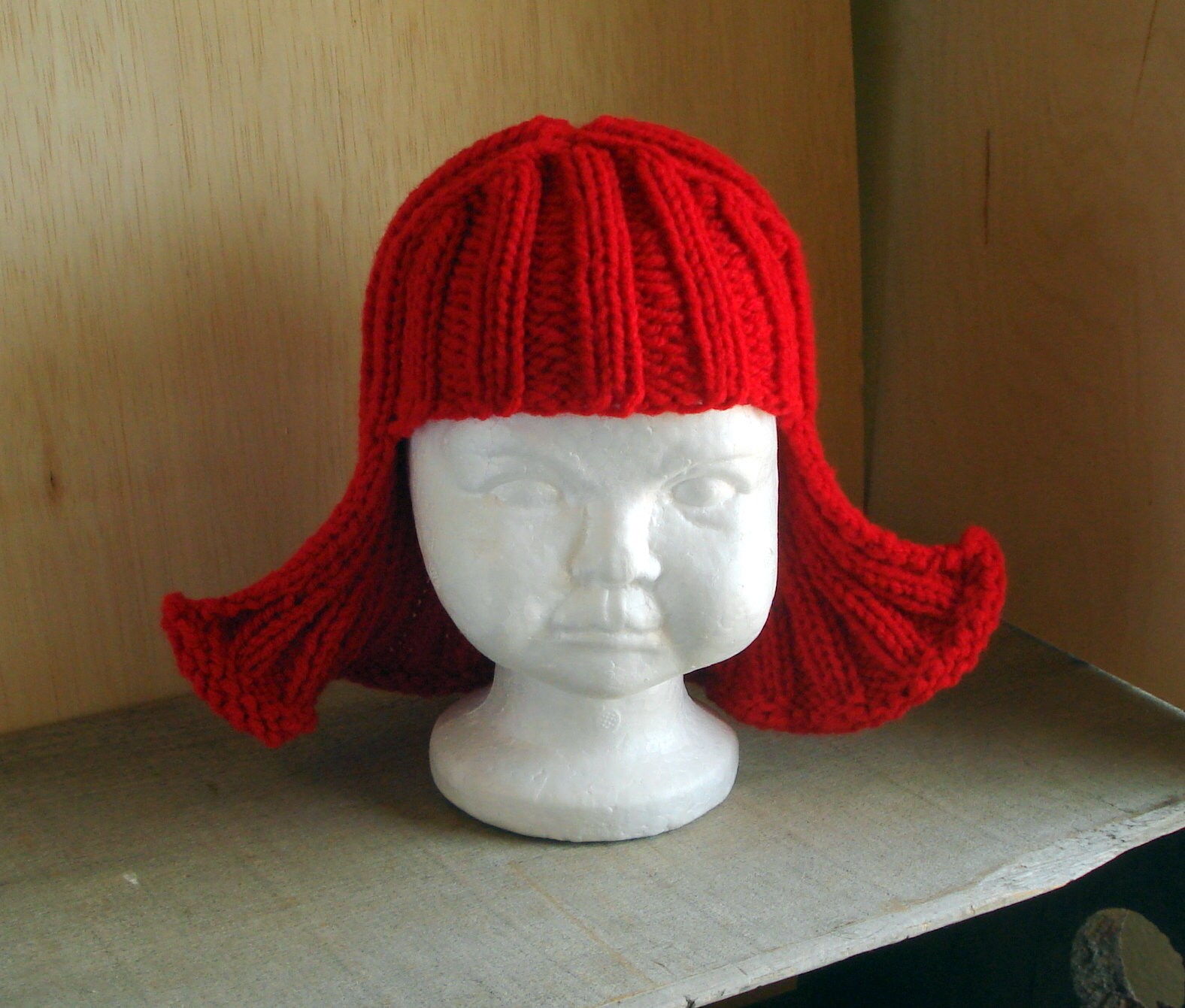 Baby Size Red Hat Hair Knit Wig Baby Wig Yarn Hair - Etsy UK