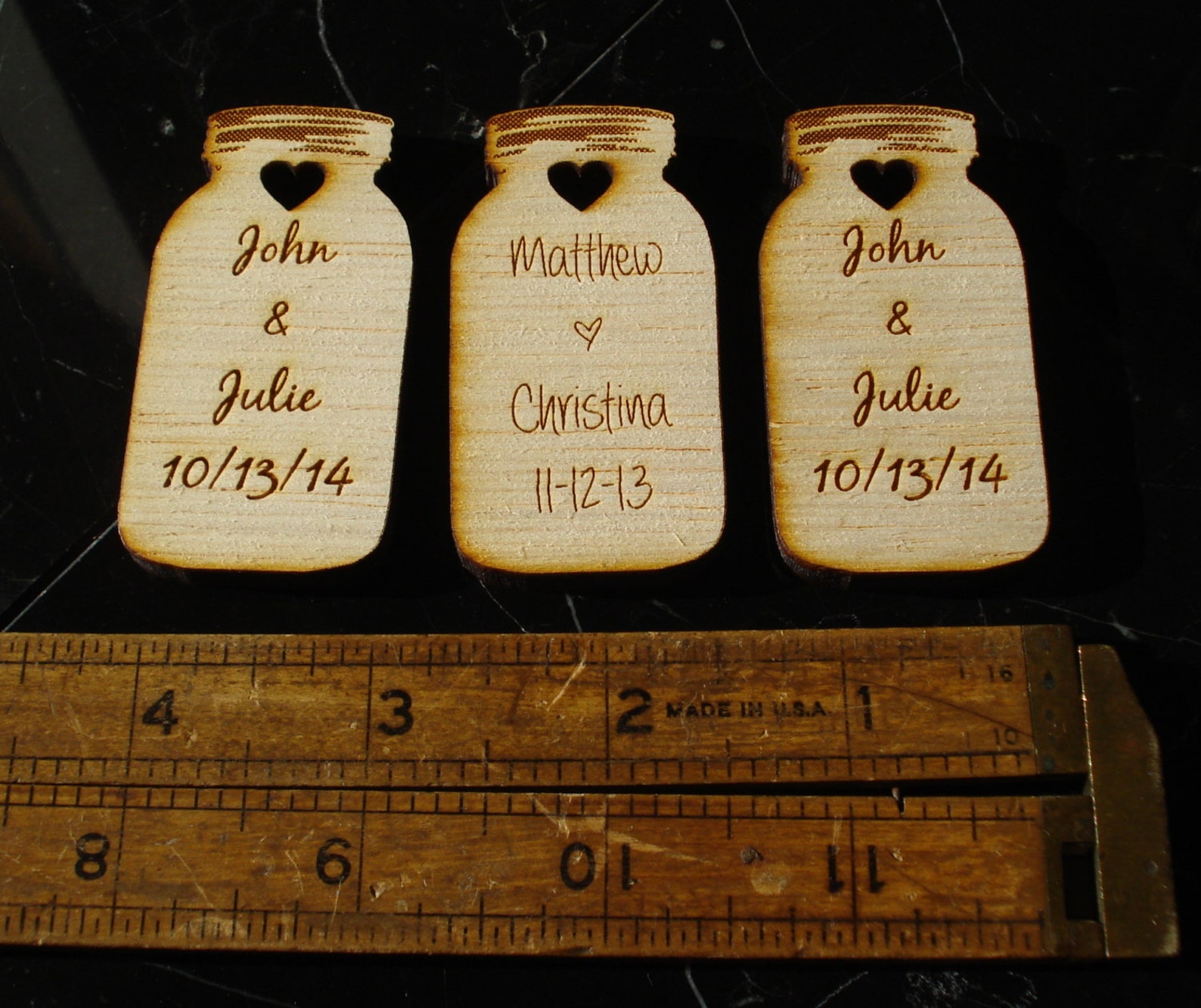 100 Mason Jar Wedding Favors Personalized Wood Cut Out Etsy