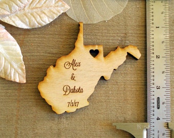 100 West Virginia Wedding Favors Custom Engraved