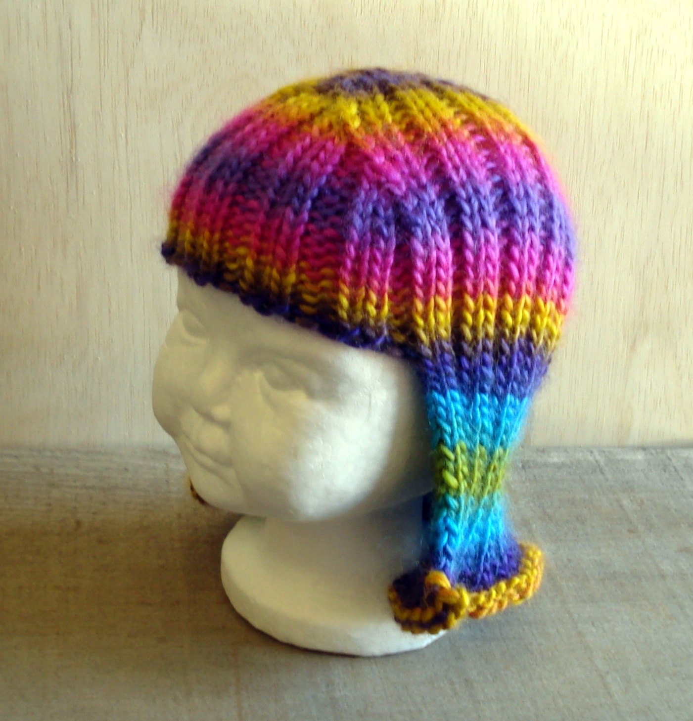 Baby Size Rainbow Hat Hair Knit Wig Baby Wig Rainbow Wig | Etsy