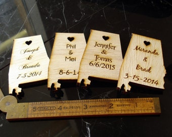 100 Alabama State Wedding Favors Custom Engraved