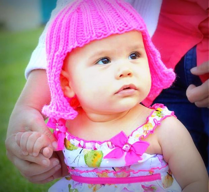 Baby Size Light Pink Hat Hair Knit Wig Baby Wig image 7