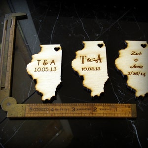 100 Illinois State Wedding Favors Custom Engraved image 2