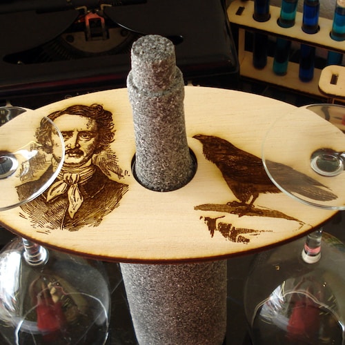 Edgar Allan Poe Wine Glass Holder the Raven Etsy