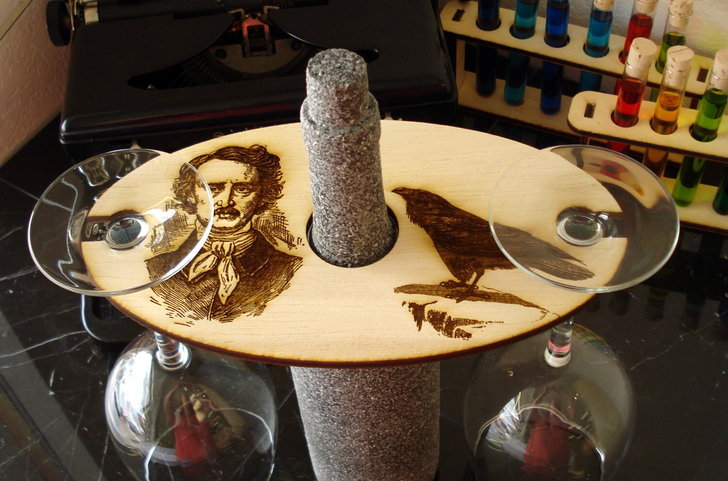 Edgar Allan Poe Wine Glass Holder the Raven Etsy