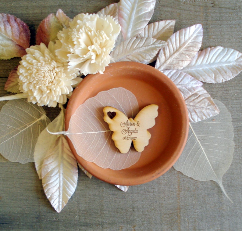 Wood Butterfly Wedding Favors 100 pieces Butterflies table decoration custom wedding favors image 5