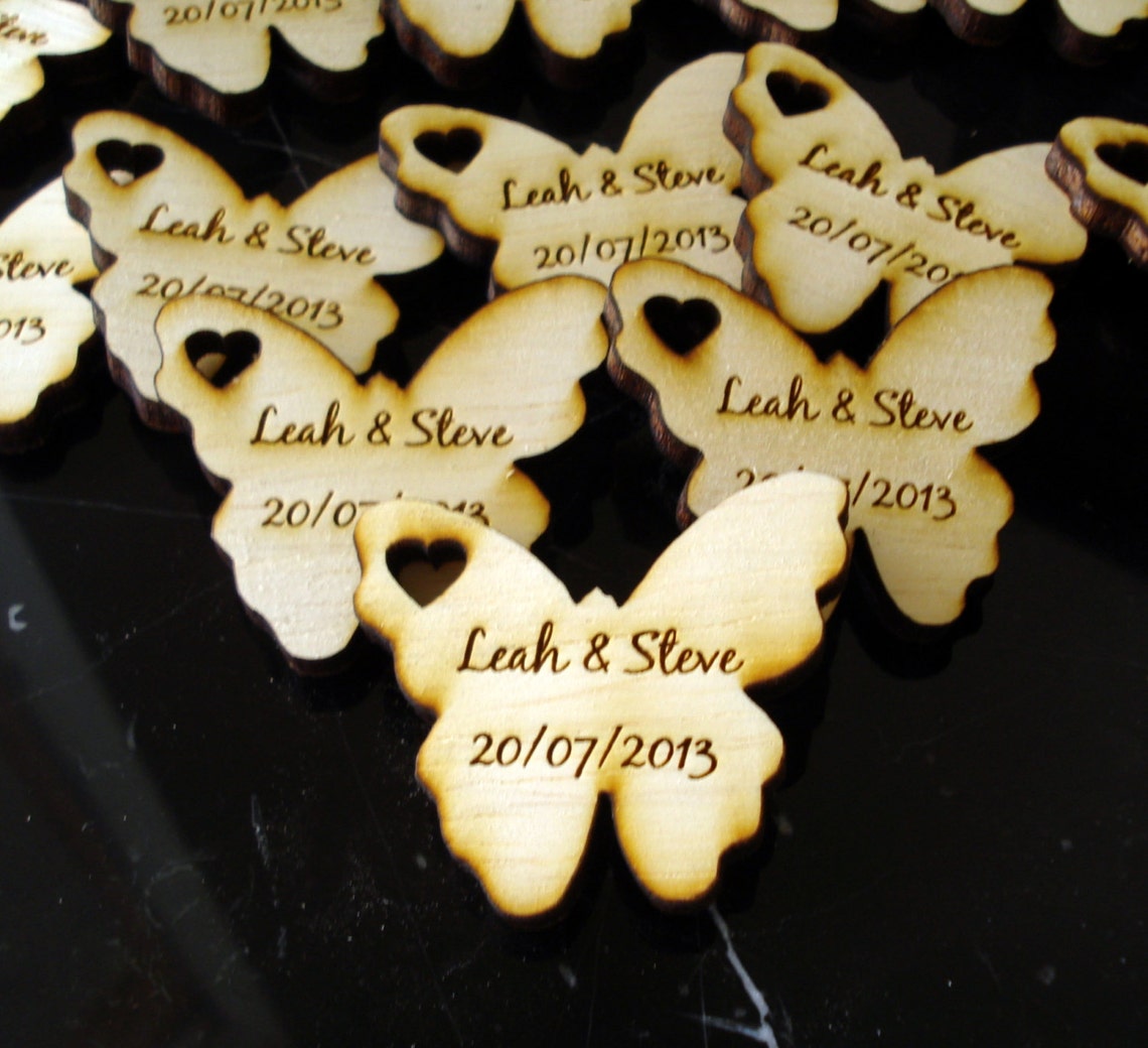 Wood Butterfly Wedding Favors 50 Pieces Butterflies Etsy