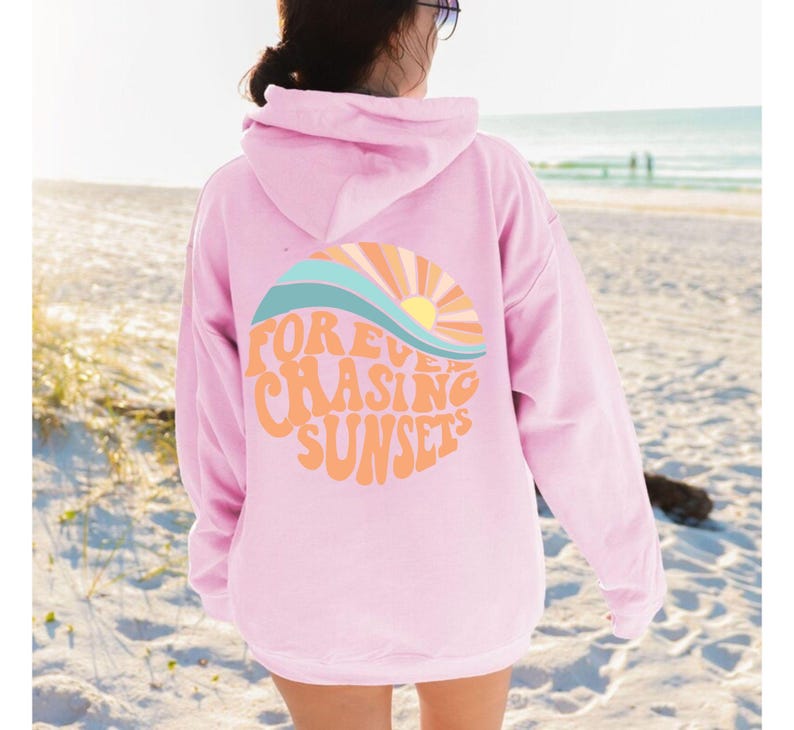 wavy word beach hoodie
