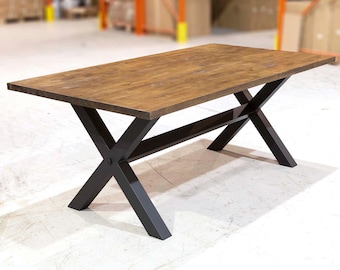 Base de mesa de comedor en forma de X de 28" con camilla
