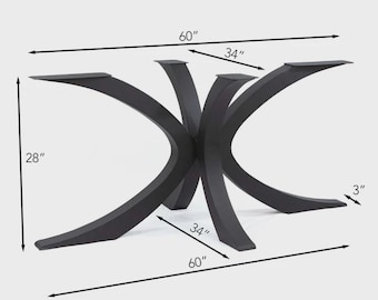 28"H, Flowy Spider Shaped Dining Table Legs
