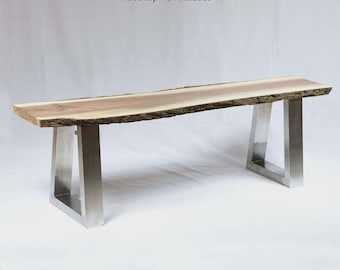 16"H, Stainless Steel Bench or Narrow Coffee Table Legs
