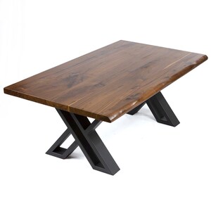26 x 46" Solid Black Walnut Table Top for Desk or Coffee Table (1 Live Edge)
