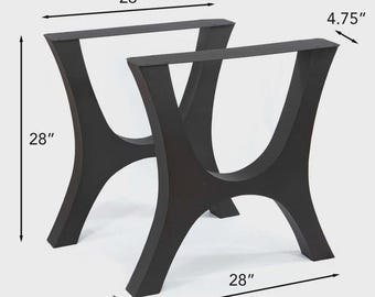 28"H, Flowy H-Shaped Dining Table Legs