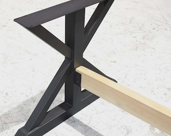 34"W x 28"H, Trestle Dining Table Legs, Extra Wide, with Bracket for Stretcher Wood