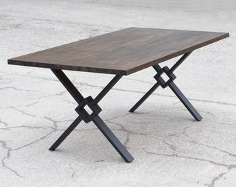 Pata de mesa de comedor moderna en forma de X de 28" de alto