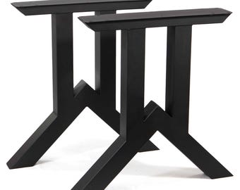 Patas de mesa de comedor de 28" de alto con forma de horquilla