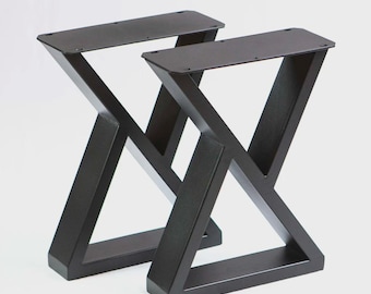 Patas de banco o mesa de centro estrechas de 16" de alto, en forma de Z