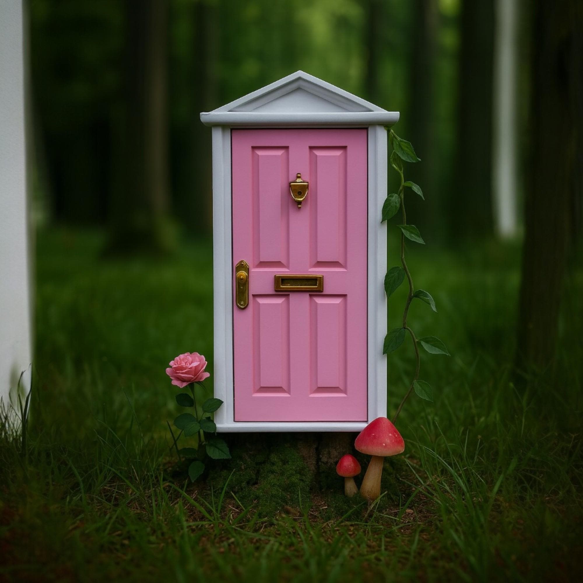 Fairy Door | Miniature Red Elf Door | Magic Pixie Door for Wall or Tree | Fairy Garden Decor | Dollhouse Accessory | Kids Room Gift.