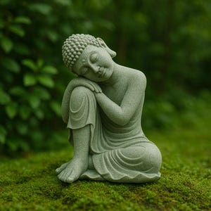 Miniature Small Stone Buddha Figure – Fairy Garden Supplies, Terrarium Accessories, Aquarium Decor & DIY Projects – Zen Spiritual Ornament.