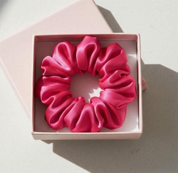 Pink Satin Scrunchie Hair Tie Bridesmaid Accessory Silk  display picture 1