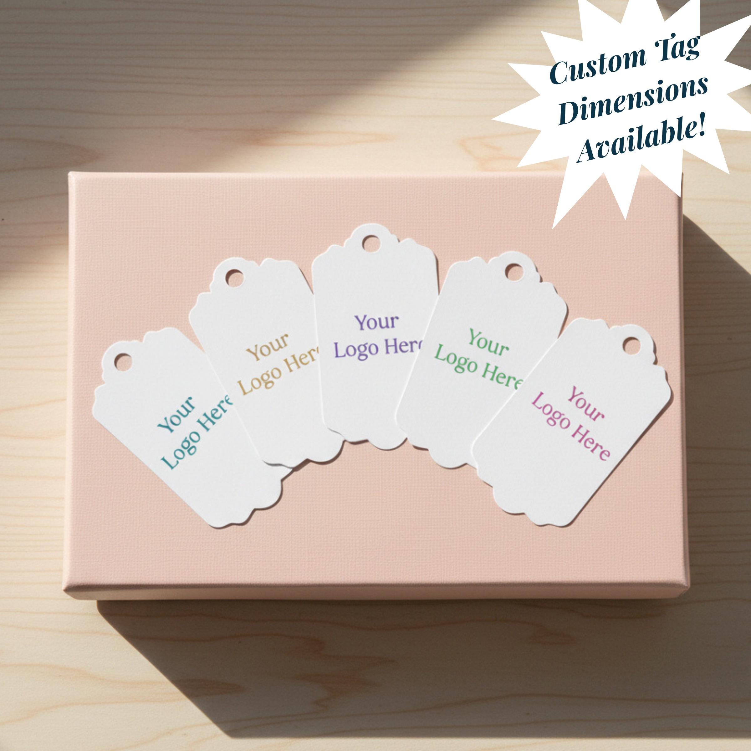 White Scalloped Custom Label Tag