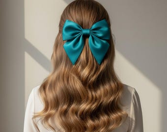 ShungFun 7 Fascette Per Capelli Con Fiocco In Pelle, Tinta Unita, Chiusura A Clip, Per Donne E Ragazze - 2