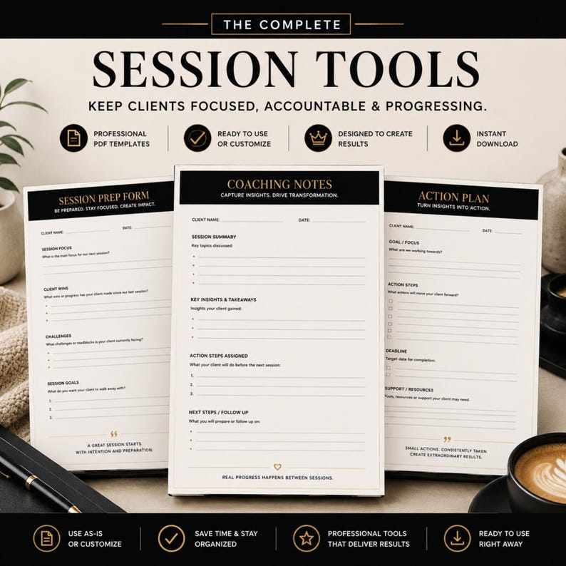 Client onboarding workflow using coaching templates for enquiries, intake, onboarding, sessions and client communication.