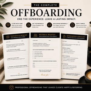 Coaching client offboarding templates for completing the client experience with professional end-of-program documents.