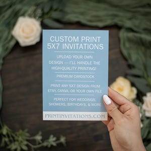 招待状印刷 - プロフェッショナル印刷サービス - 5x7カード - 誕生日、結婚式、ホリデー。送料無料！