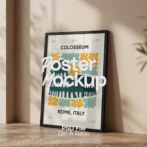 Black Frame Poster Mockup PSD, DIN A Wall Art Display