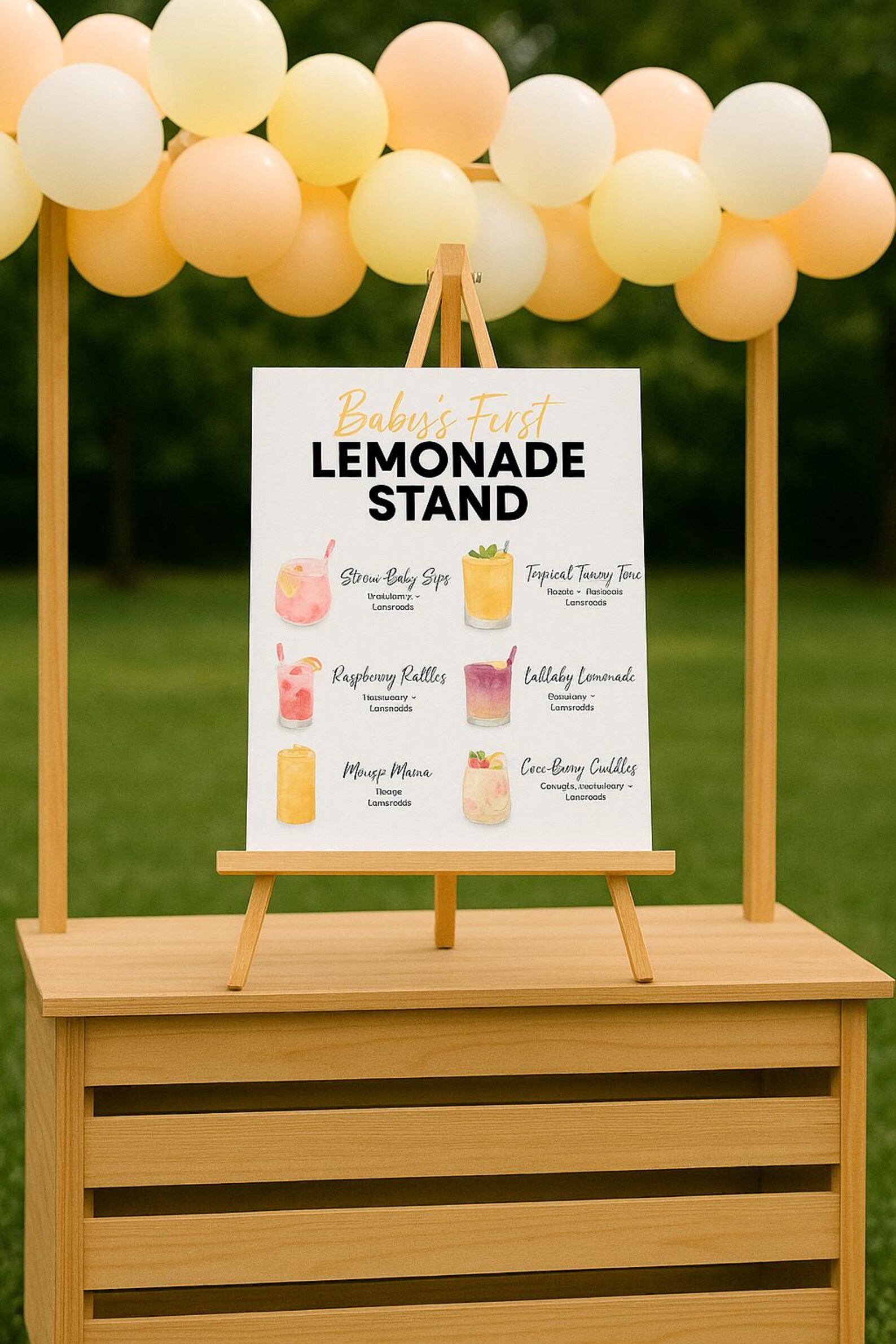 Lemonade Bar Menu (baby Shower) - Etsy