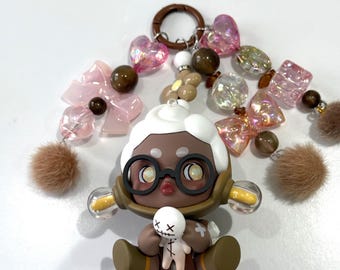 Handmade Beaded Skull Panda Keychain